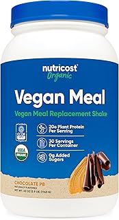 Nutricost Organic Vegan Meal Replacement Shake Powder (Chocolate Peanut Butter) - Certified USDA Organic and Gluten Free