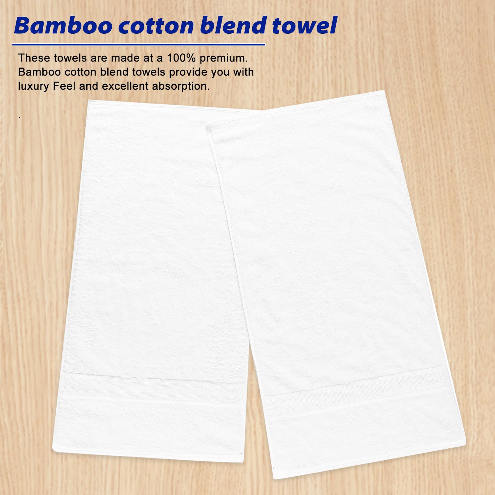 Aibaser Toallas de mano de 41 x 76 cm, ligeras y altamente absorbentes para baño, viajes, gimnasio, ducha y spa (blanco)