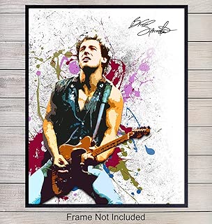 Bruce Springsteen Wall Art Print Poster - Inexpensive Gift for Musicians, Boss, E Street Band and 80's, Eighties Music Fans - Unique Home Decor for Den, Man Cave, 8x10 Photo Unframed - coolthings.us