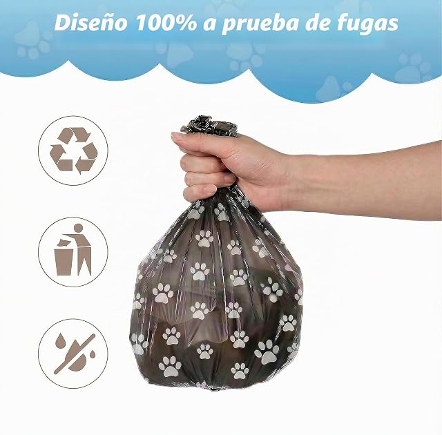 Foto 4 de 7 de Withosent 600PCS Bolsas Caca Perro, 40 Rollos Bolsas Excrementos Perros con Porta Bolsas Caca Perro