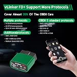 VGATE vLinker FD+ OBDII Scanner OBD2 Outil de diagnostic de scanner automobile Bluetooth pour iOS, Android & Windows, lecteur de code et réinitialisation pour le code moteur de vérification de camion de voiture Lire et effacer & Outils de numérisation