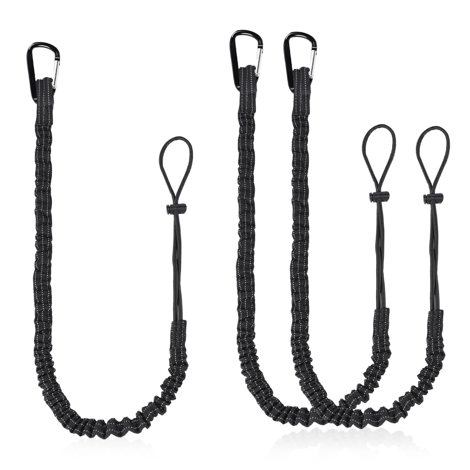 DBREAKS 3 Piezas Cordón para Herramientas, Retractil Cordón de Herramientas con Mosquetónara Destornilladores, Alicates, Sierra eléctrica, Llaves inglesas (Negro)