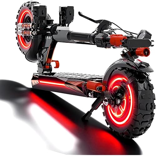 Electric Scooter for Adults, 1200/1600W Moter 48V18AH/21AH Battery, Max 34 Mile Range 31/34 Mph Power, 11" Off Road All-Terrain Tire, Folding E Scooter with Seat, Double Suspension