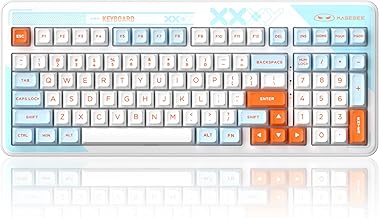 MageGee Creamy Mechanical Keyboard Cloud98 RGB Backlight Triple Mode 2.4GHz/BT/USB-C Wired Gaming Keyboard,Gasket Mounted PBT Material 98 Keys Hot-Swappable Keyboard (Wireless Sky Blue)