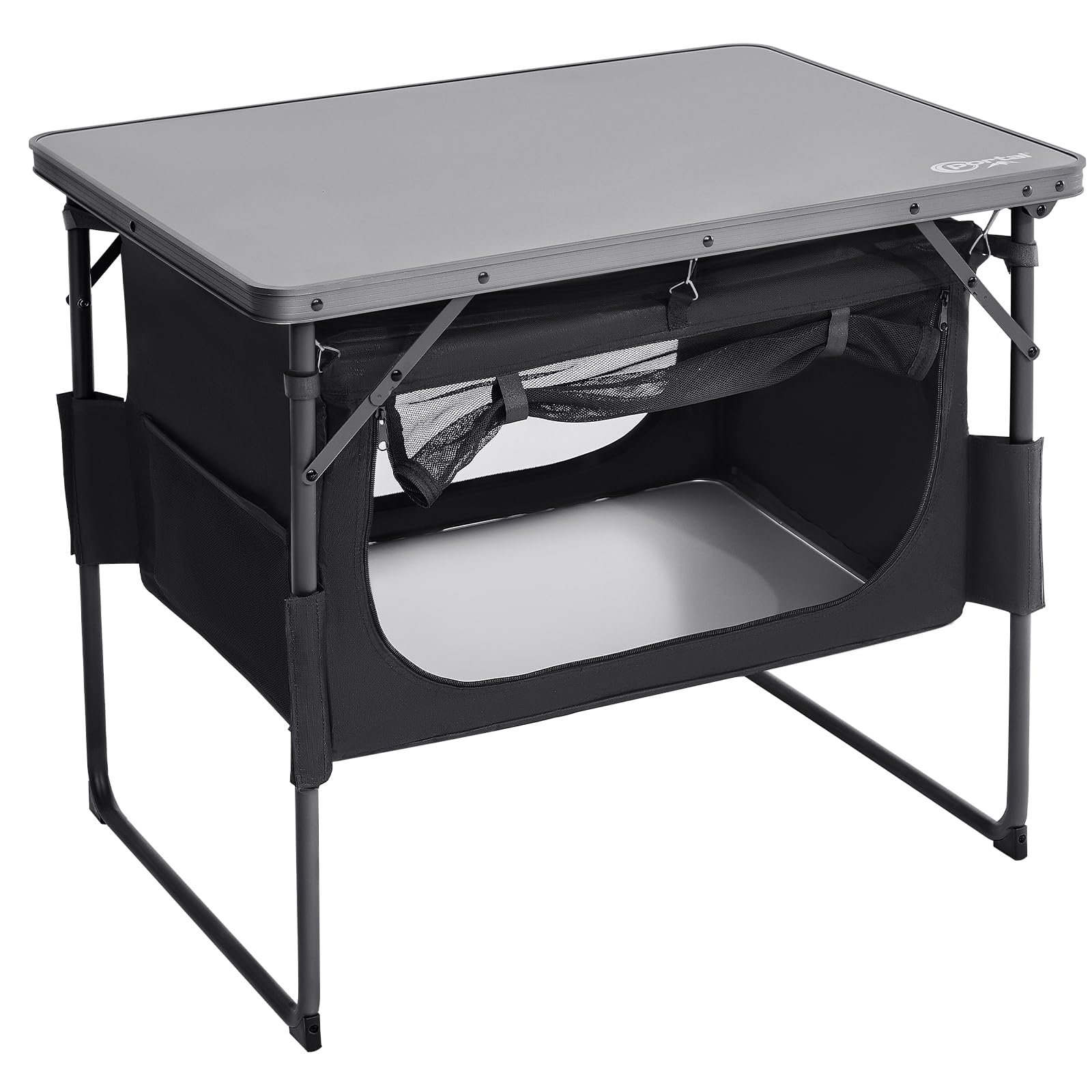 Portal Campingtisch Faltbar mit Stauraum Klapptisch klappbar Esstisch Mini Gartentisch Ultraleicht für Camping Outdoor Balkon Garten