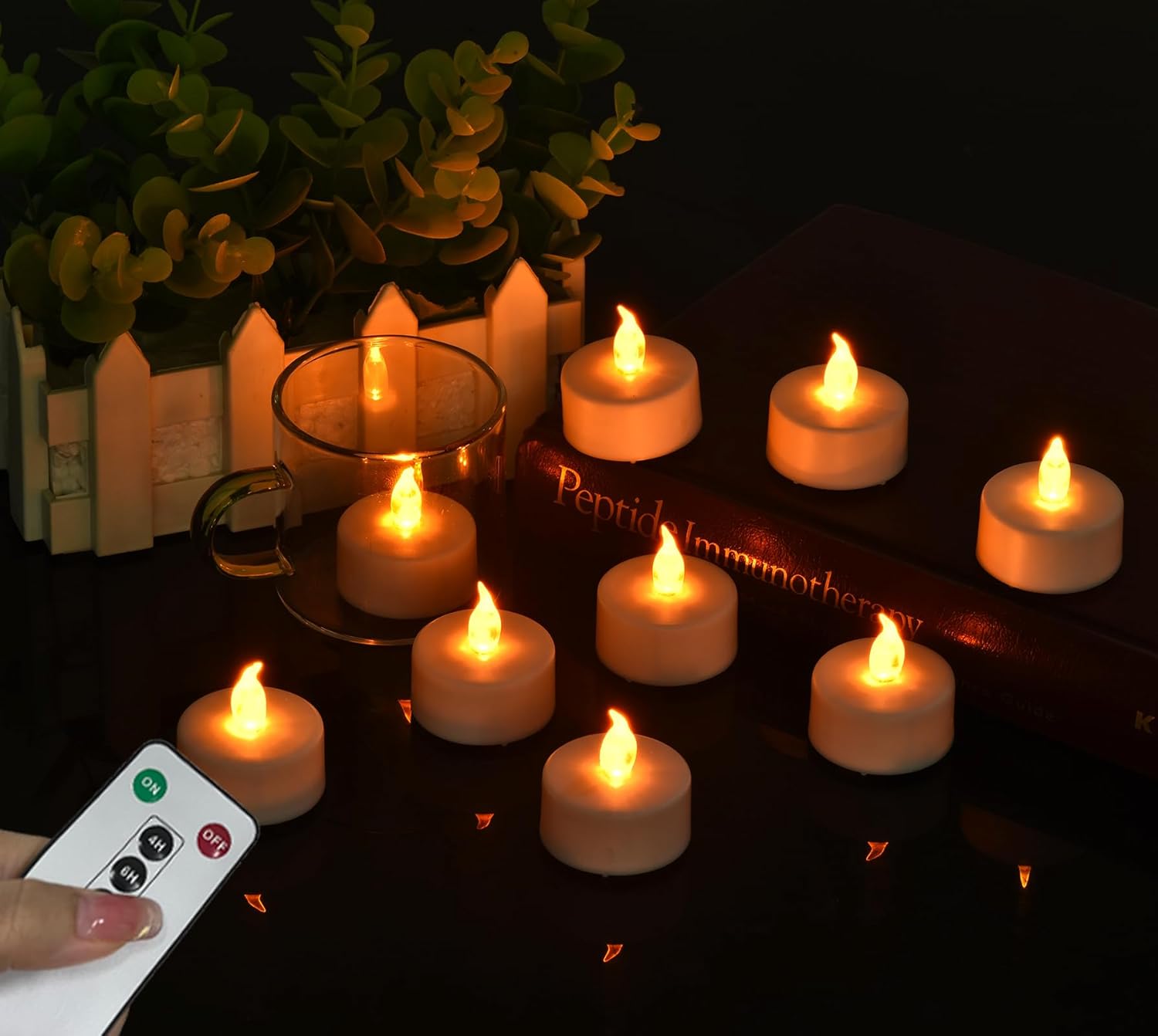 5Pack Flameless LED Tea Light Candles with Remote Control, Realistic and Bright Flickering Long Lasting 400 Hours, Decorative for Wedding Party Home Decoration Christmas Halloween WarmYellow - Image 3