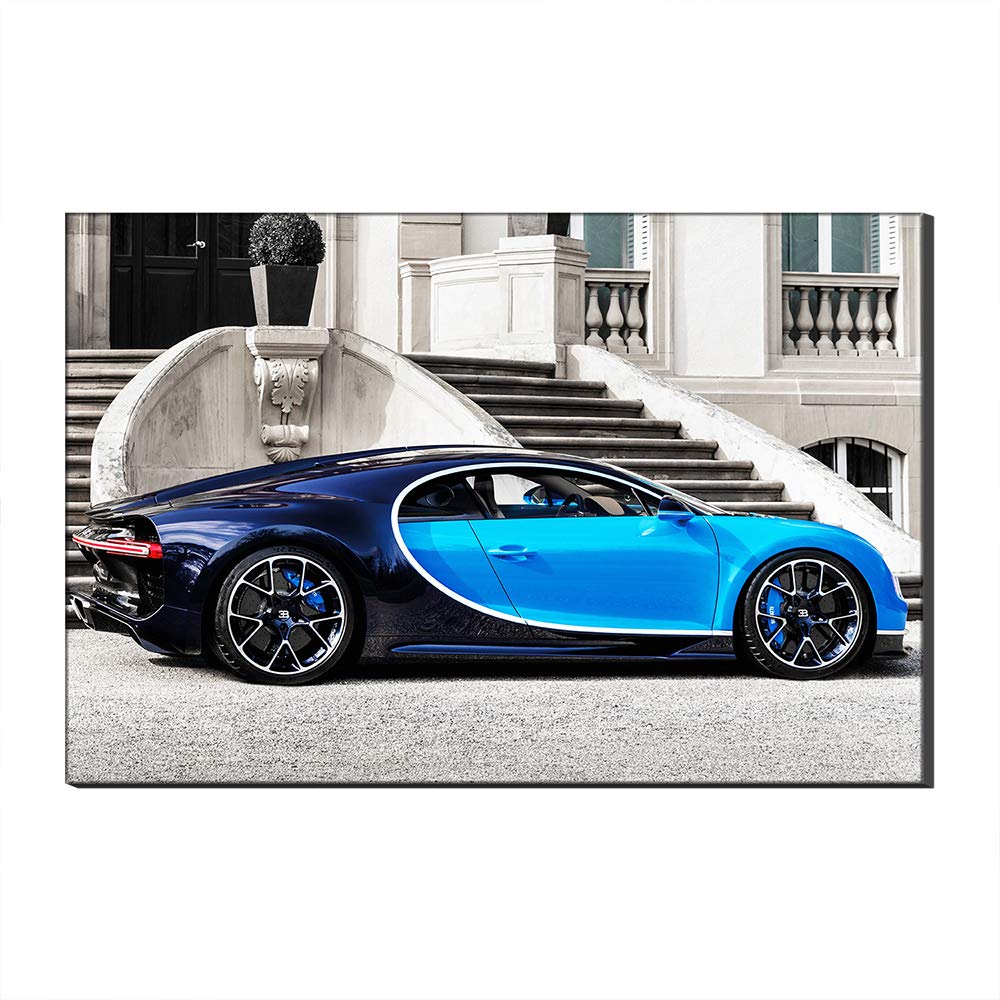 Toile murale Bugatti voiture de sport peinture moderne salon 70x100cm
