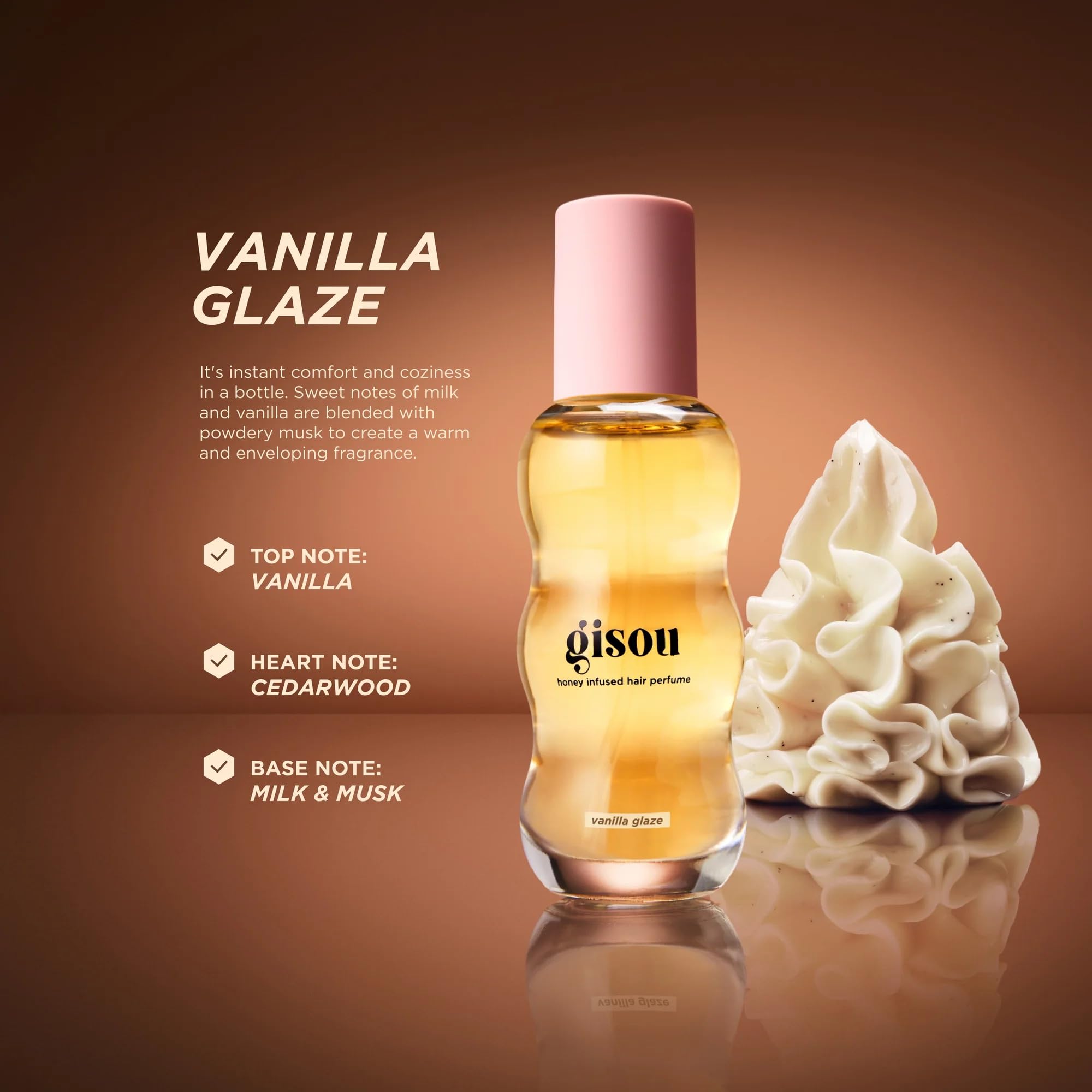 Gisou Honey Infused Hair Perfume Vanilla Glaze Parfum pour cheveux 15 ml