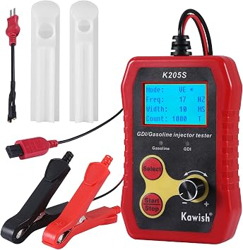Fuel Injector Tester Kit, Automotive GDI Injector Tester 12V Vehicle Fuel Injector Adapter Cleaner with LCD Display for Car Gasoline Tseter and Cleaning