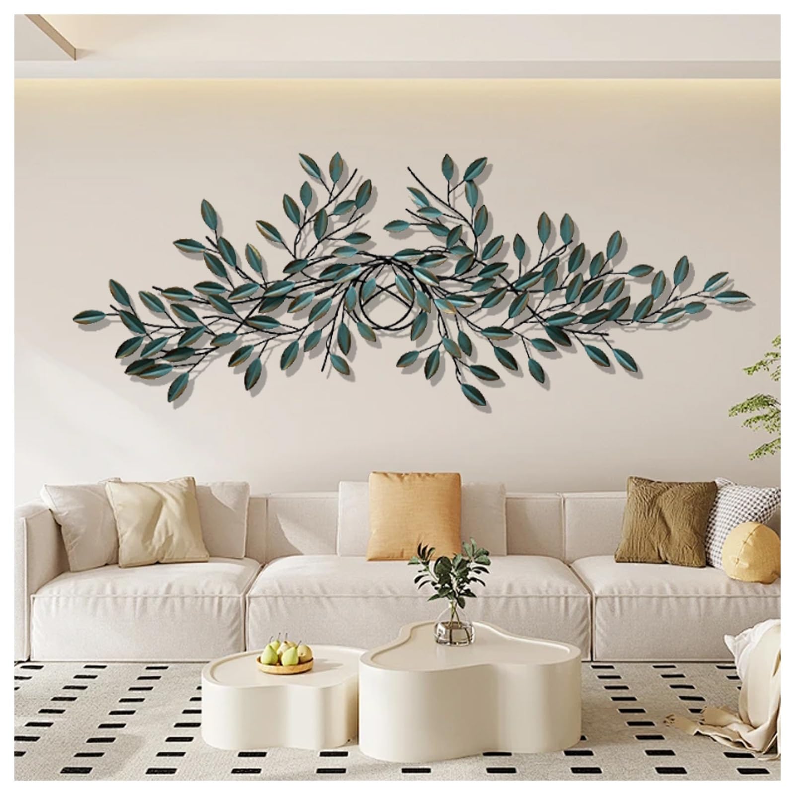 Vnook Home Metal Wall Art Decorm,144x55cm Large Wall Sculptures,Creative Handmade 3D Wall Hanging Artwork Decoration for Living Room Bedroom