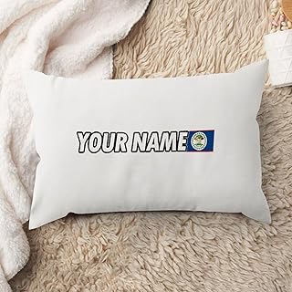 Belize Flag Pillow Covers Custom Your Name Cushion Cover 16x26in Country City Souvenir Pillow Cases Accent Toss Pillowcase Patriotic Decor for Bedroom Living Room Sofa