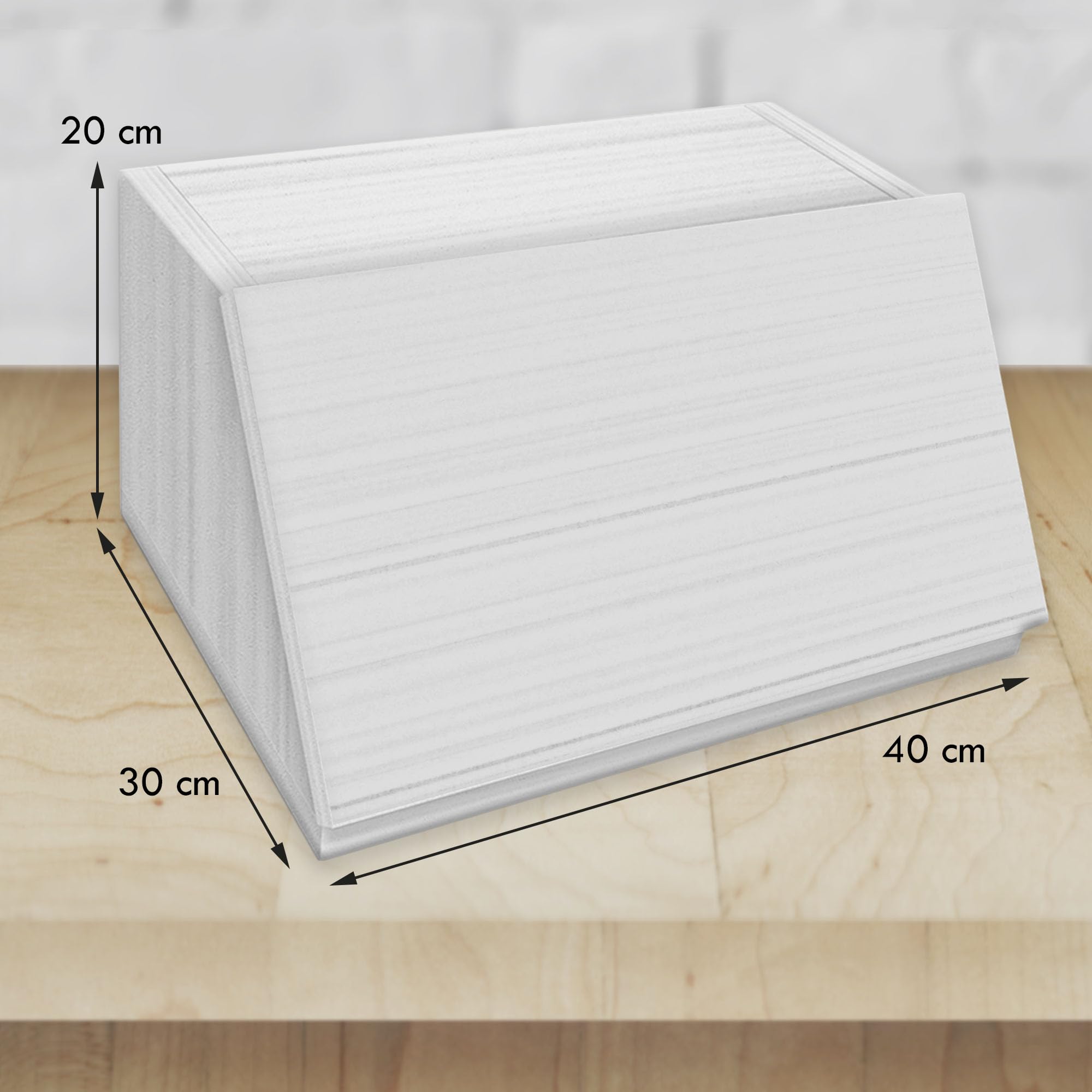Lupia - Portapane White ALBERO ABBRACCIO amore e famiglia, Conserva Freschezza Pane, Versatile per Cibo Secco, Design Unico, Apertura frontale con Aerazione, 40x20x30cm, Chiaro, Legno