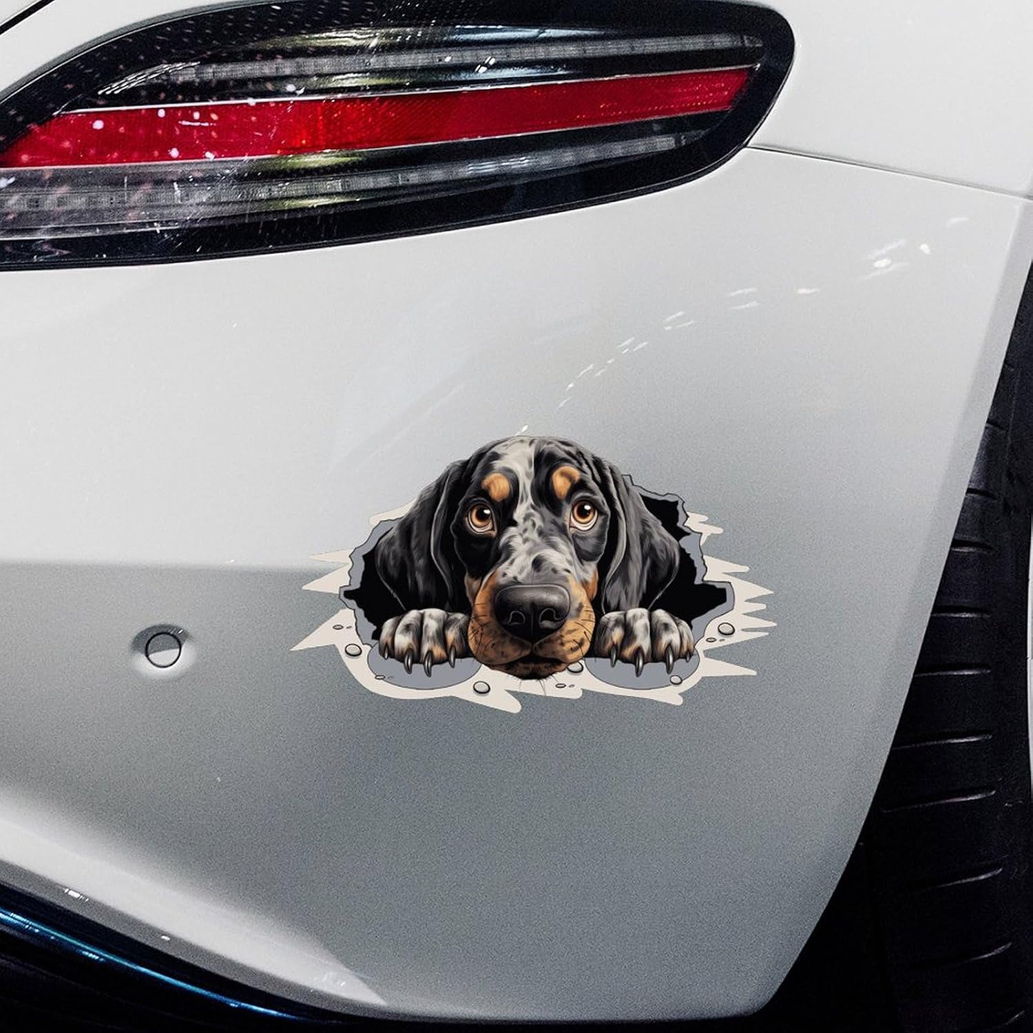 Bluetick Coonhound Dog Stickers for Car Dog Peeking Bumper Sticker Bumper Decor Waterproof Decal Funny Pet Dog Lover Gifts Car Decal Long-Lasting Durability Box Stickers Refrigerator Decals image 2