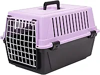 Ferplast ATLAS 10 EL, Transportador rígido para cães e gatos de pequeno porte, porta de aço revestida de plástico, grades de ventilação, rosa, PP