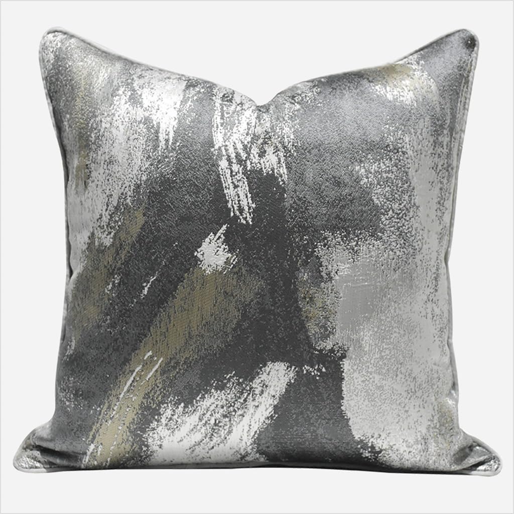 HBJWOV Abstract Grey Geometric Living Room Bedroom Pillow Case Model Hotel Square Cushion