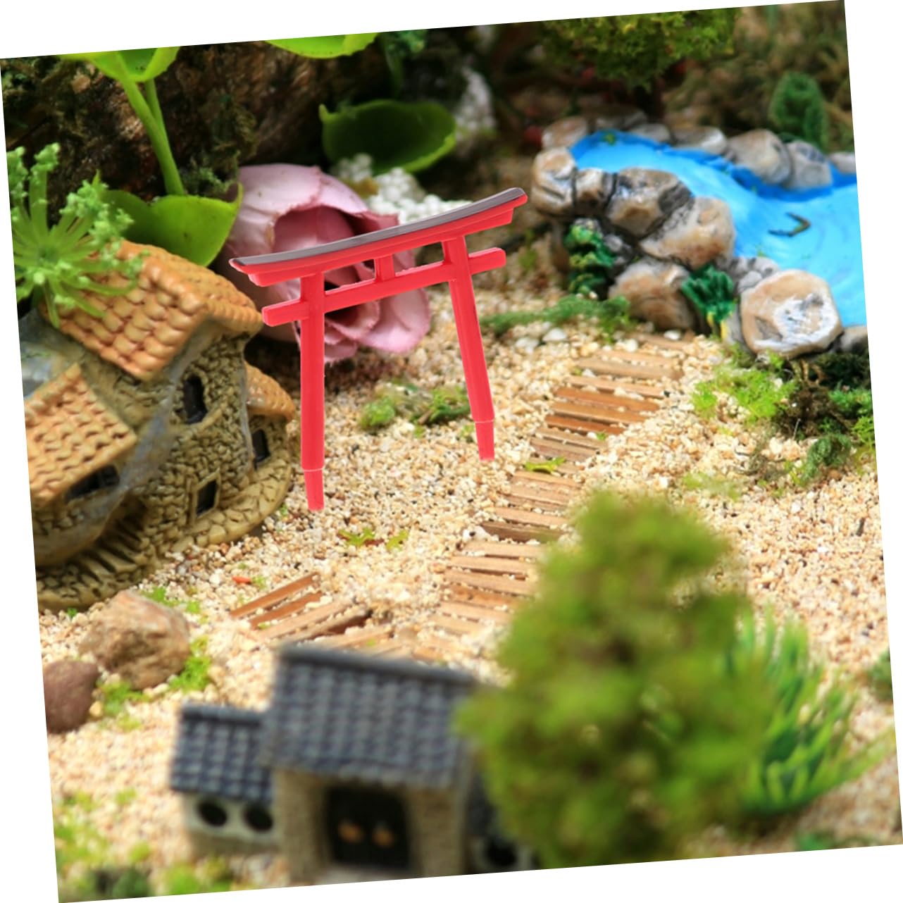 ibasenice 3 Series Modelo Torii Decoración De Pescado Acuario Decoración Pecera Adornos Pecera Pequeña Decoración Al Aire Escultura Torii De Polivinilo 8 Piezas X 3