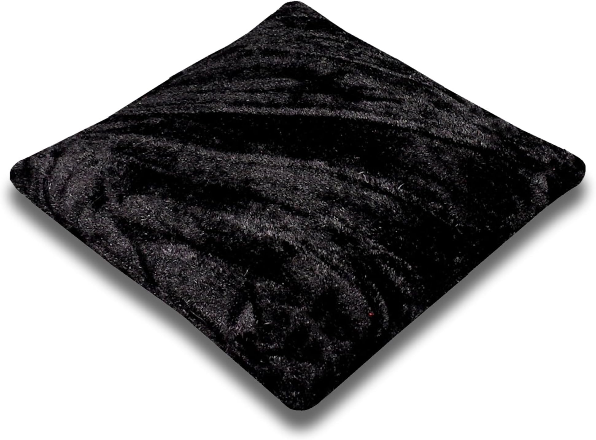 5.5 Inch Square Black Crushed Velvet Crystal Display Pillow - 'Bean Bag' Support for Crystal Skulls, Spheres, Points, Clusters and More, CPV37L