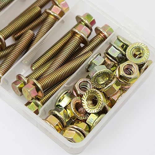 Vista 21 de YEEZET Kit de 245 tornillos y tuercas de brida de alta resistencia, grado 8.8 M6 M8 M10, tuercas hexagonales con bridas métricas, incluye 15 tamaños