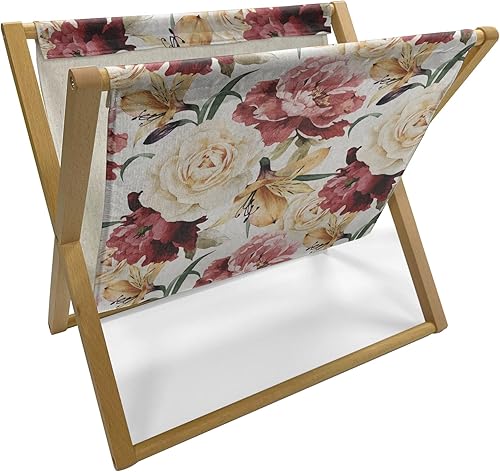 Miniatura 31 de Ambesonne Paparazzi Magazine and Book Holder, Retro Camera in Greenery 80s Pop Art Style Repetitive Pattern, Floor Rack Decor for Interior of Home &