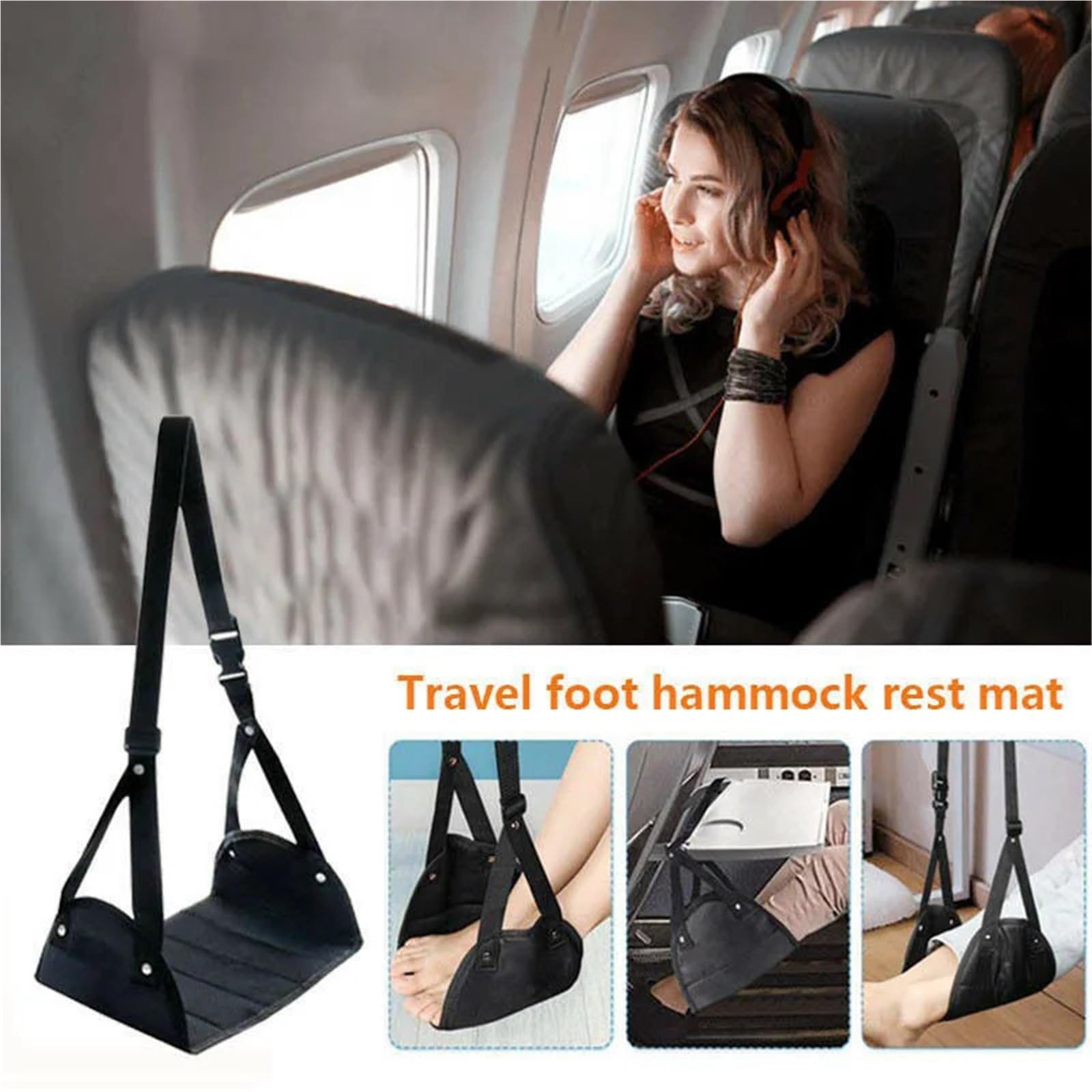 ReposapiéS para Aviones Reposapiés de avión, Hamaca for pies, for Vuelo, Tren, autobús, hogar, Oficina, reposapiés de Viaje portátil para Oficina Dormitorio