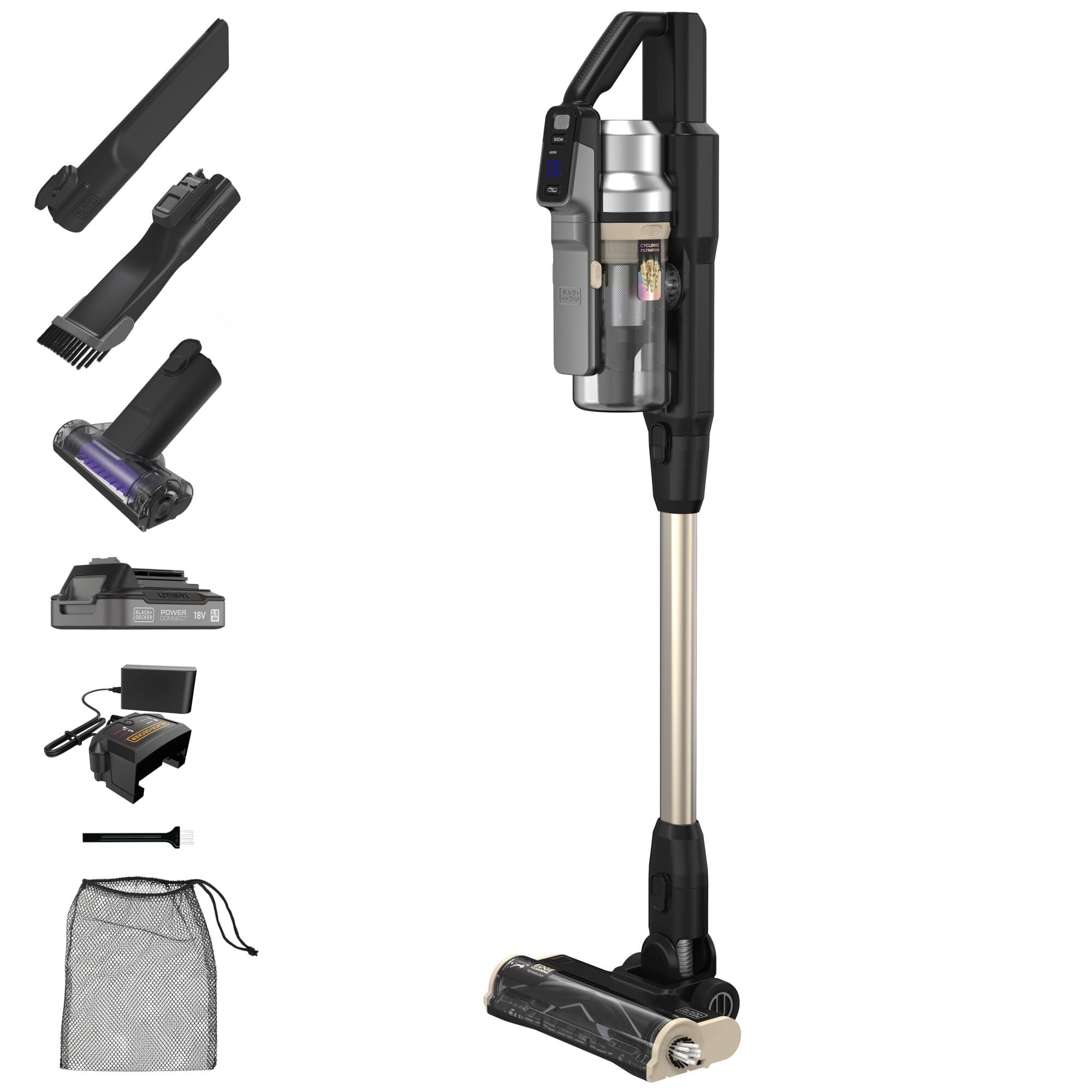 BLACK+DECKER POWERSERIES PREMIER Aspiradora escoba sin cable de 18 V, BSV525BLPA-QW