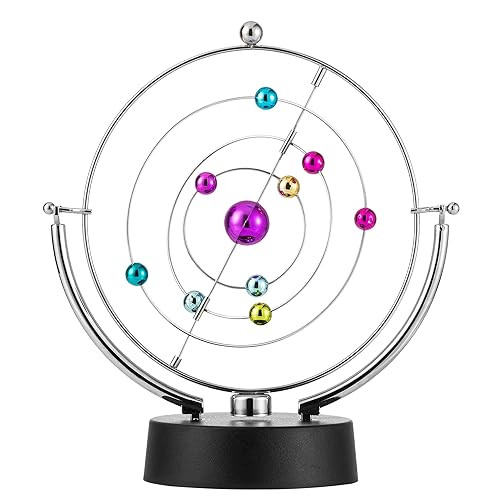 CHANGSHUN Electronic Perpetual Motion Battery Operated Home Office Desk Ornament (Solar System)