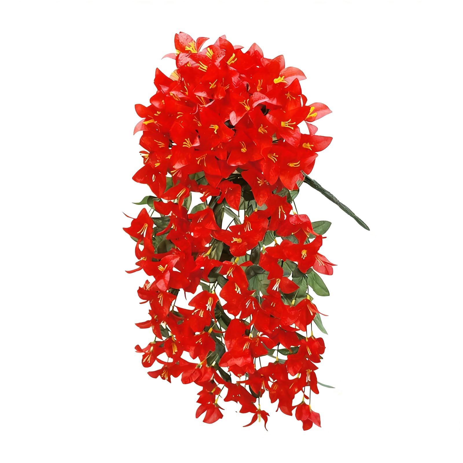 YIXANNX Beautiful Fuchsia Flowers Outdoor Bundle Of Two UV Resistant Artificial Plants Featuring Fully Blossomed Leaves, red