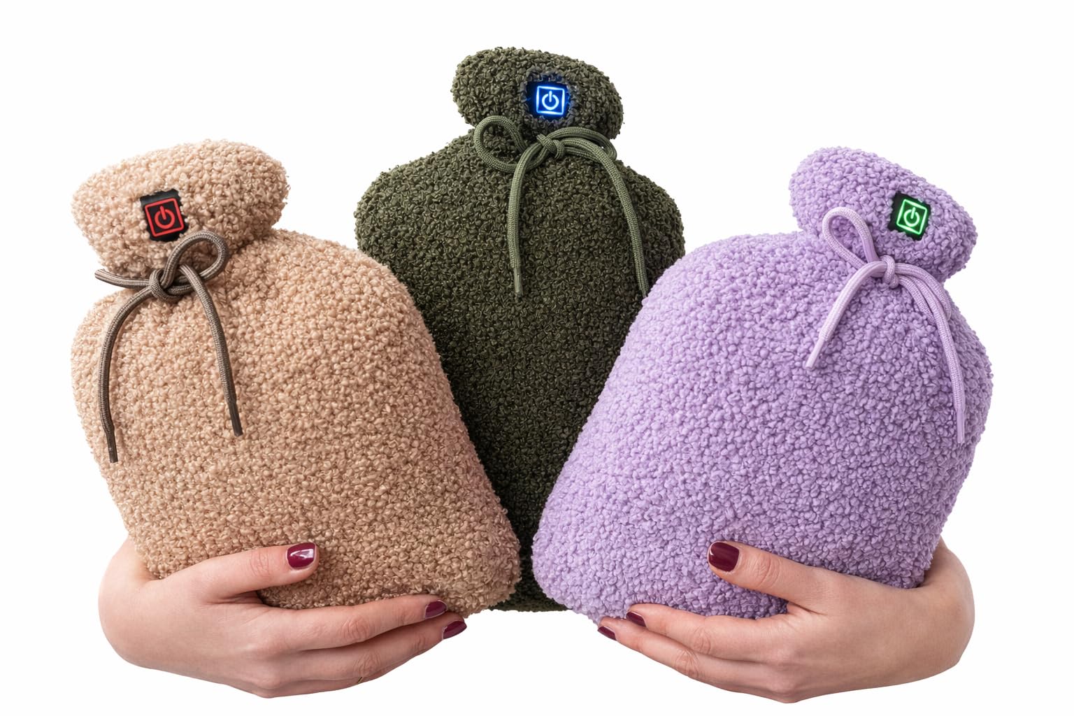Buddy – Scaldino Elettrico a Infrarossi – Senza Fili – Riscaldamento su entrambi i lati – Infrarossi fino a 60°C – Morbido tessuto Teddy – Powerbank Warmpi® inclusa (10.000 mAh) – 3 livelli – 30x20 cm