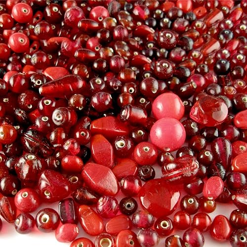 Miniatura 2 de The Crafts Outlet 8 oz  7.90 oz Granos de vidrio de 6 a 0.472 in con formas y tamaños variados, color azul rey