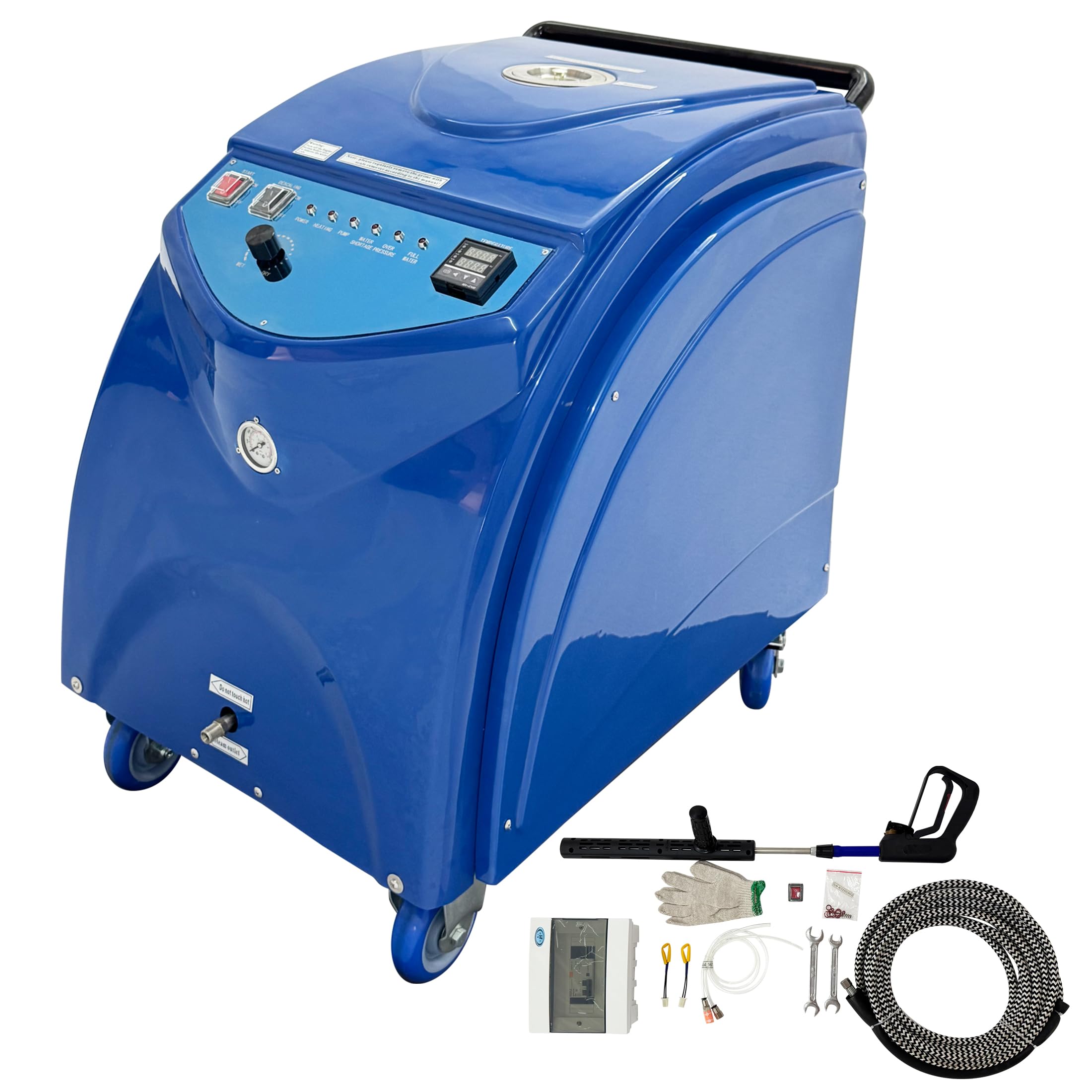 INTSUPERMAI Industrial Steam Cleaner High Pressure Steam Car Cleaning Machine - 6-13 Bar Pressure with 18L Instant Heat