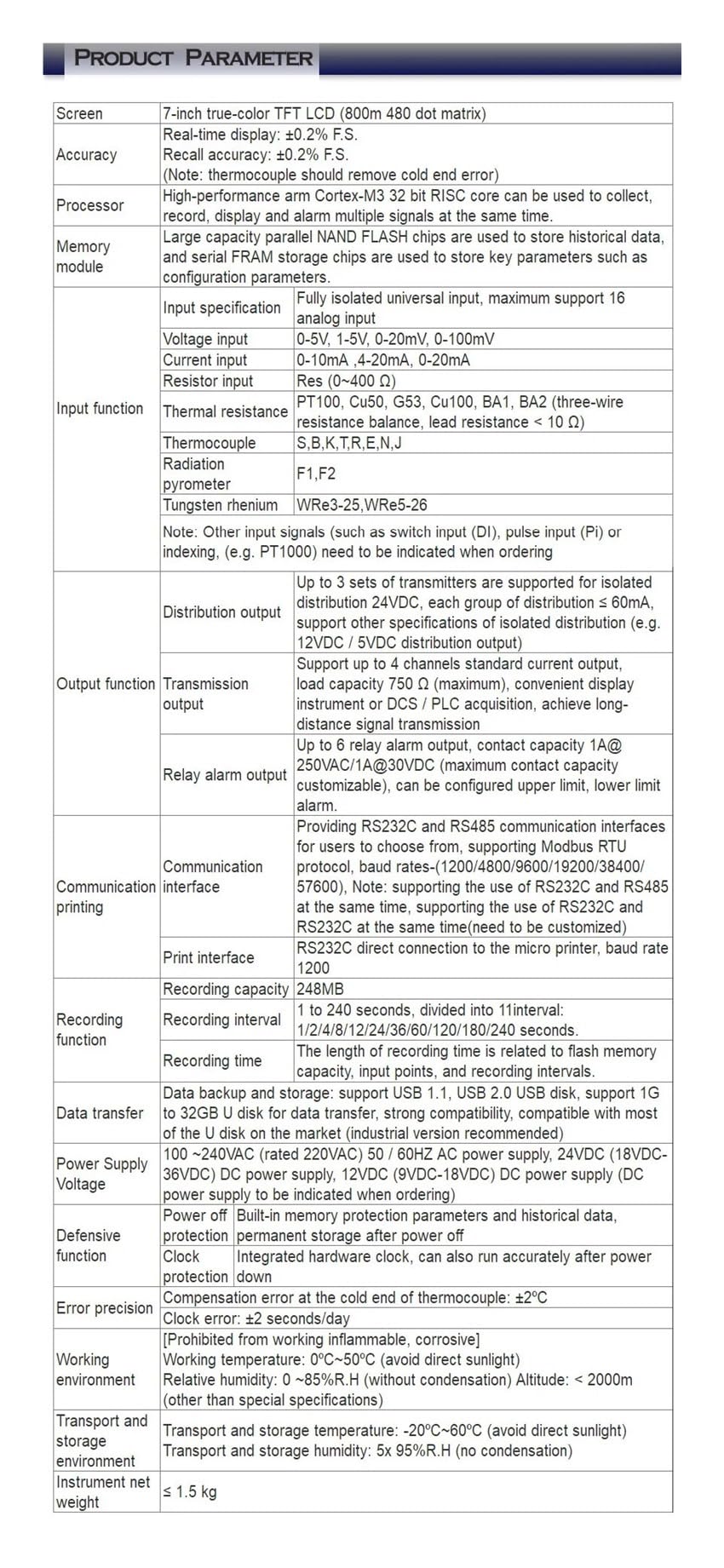 Mehrkanal-Datenlogger, Rekorder, Diagramm, Daten, Kurven, Speicherung, Temperatur, Druck, Luftfeuchtigkeit, Strom, Spannung, Datenlogger, 16 Kanäle(1 Channel (220VAC))