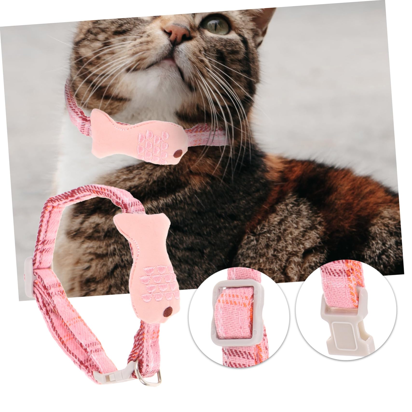 VANZACK 12stücke Teiliges Katzenhalsband-Set Verstellbar Mit Fischform Und Karomuster Für Stilvolle Katzen Mixfarben Leicht Anzulegen Perfektes Accessoire Für Ihr Haustier