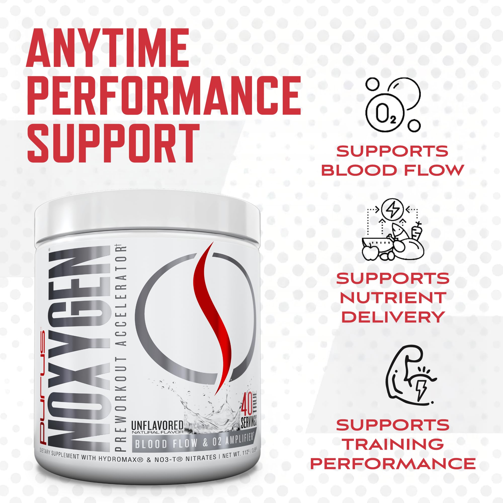 Purus Labs NOXygen Powder Pre-Workout Accelerator | Nitric Oxide Booster & Oxygen Amplifier | Hydromax Glycerol & NO3-T Nitrates | 40 Servings (Unflavored) — Amazon image 5