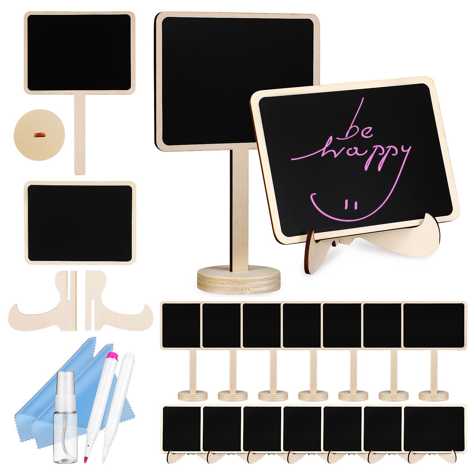set de mini pizarras con Ste 10 etiquetas rectangulares pequeñas para aliuomotos 20 pegatinas decorativas 2 rotuladores de tiza per Party Buffet kitchen uomou e color aleatorio color aleatorio