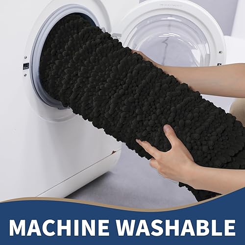 Miniatura 6 de Yimobra Juego de 2 alfombras de baño de chenilla, juego de alfombras de baño suaves y antideslizantes, esponjosas y gruesas para el suelo del baño,