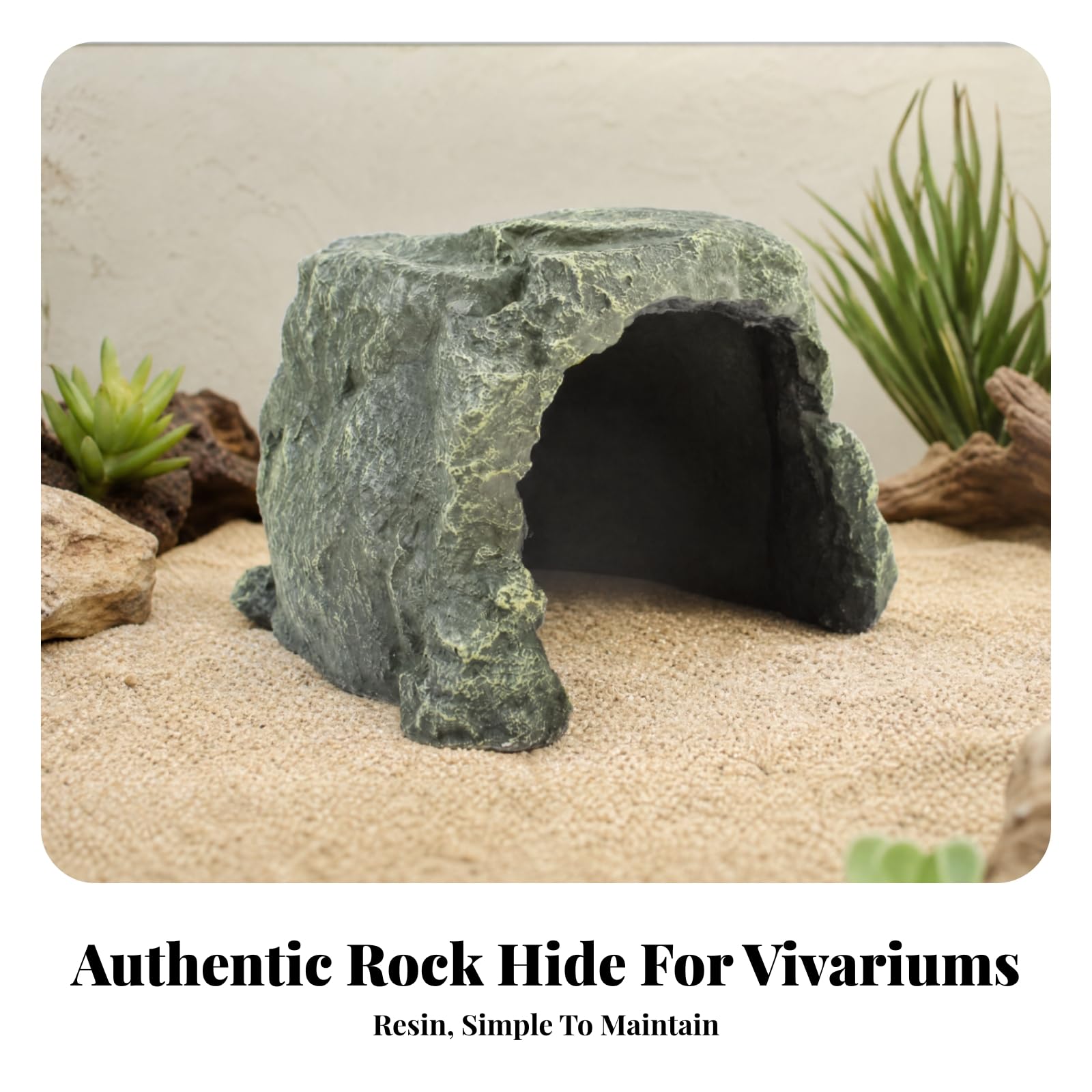 Grotta Decorativa con Base Stabile Resistente Grotta di Roccia Simulata Robusto per Terrario