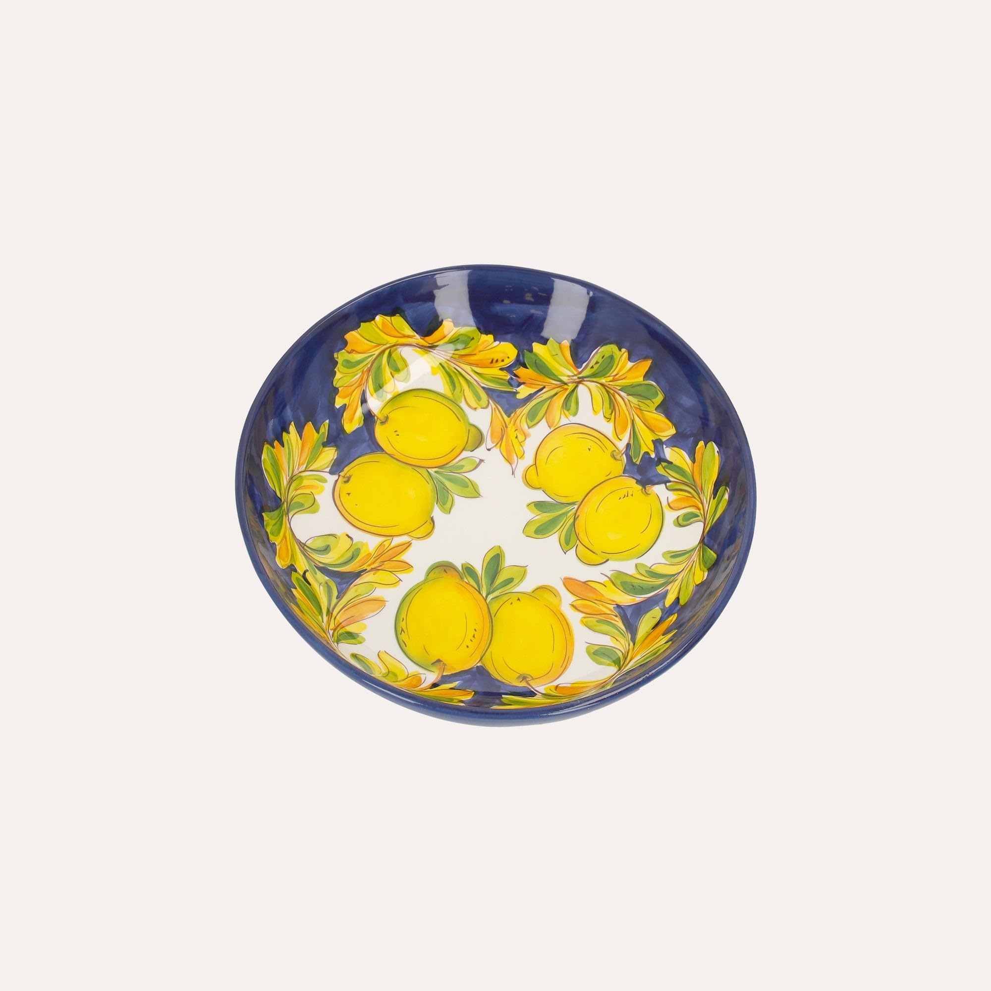 Keyhomestore KEYHOME | Insalatiera Piccola in Ceramica con Motivo Limoni – Made in Italy