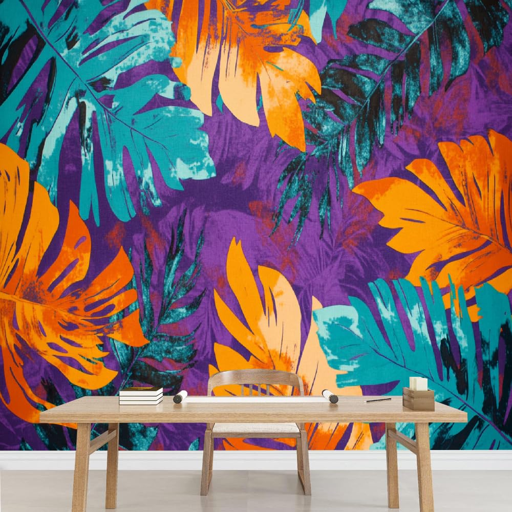 Mural de pared Hojas De Palma Papel pintado fotográfico grande Plantas Tropicales Vinilos murales impermeables para dormitorio infantil guardería decoración de fiesta 200x140cm