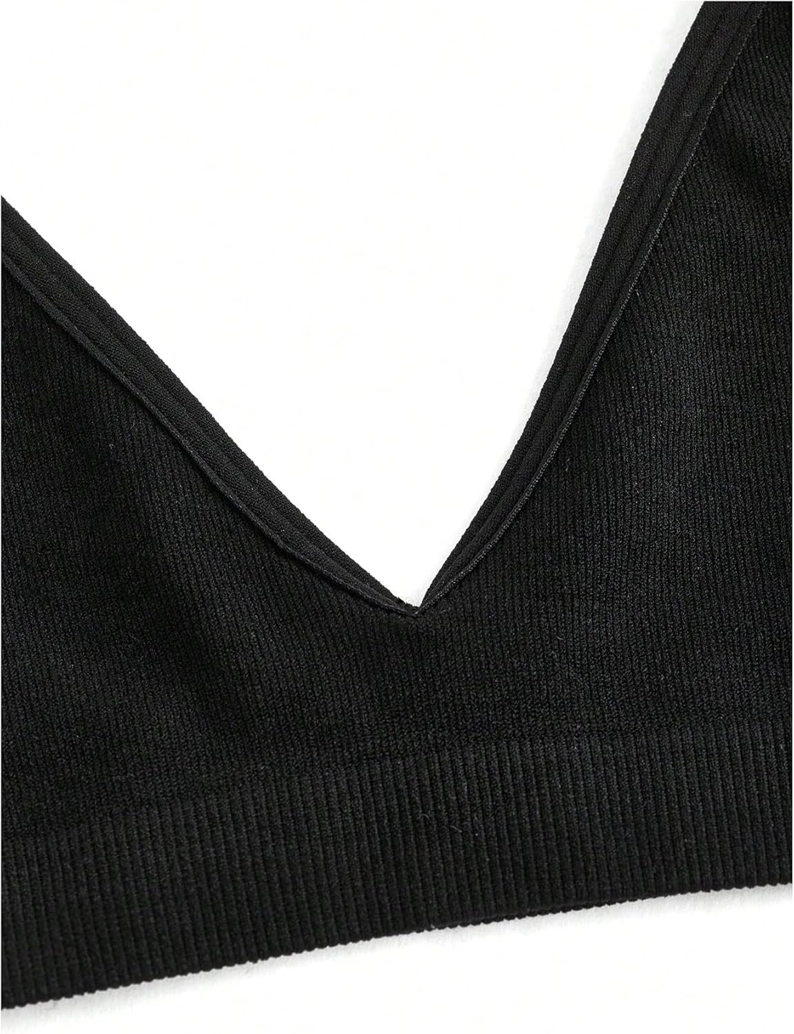 SweatyRocks Women's Triangle Bralette Plunge Bra V Neck Wireless No Padded Soft Comfortable Everyday Sleep Bras - Image 5