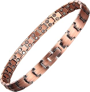 MagEnergy Copper Bracelets for Women 99.9% Pure Copper Magnetic Link Bracelet, Adjustable Bracelet Jewelry Gifts with Sizing Tool