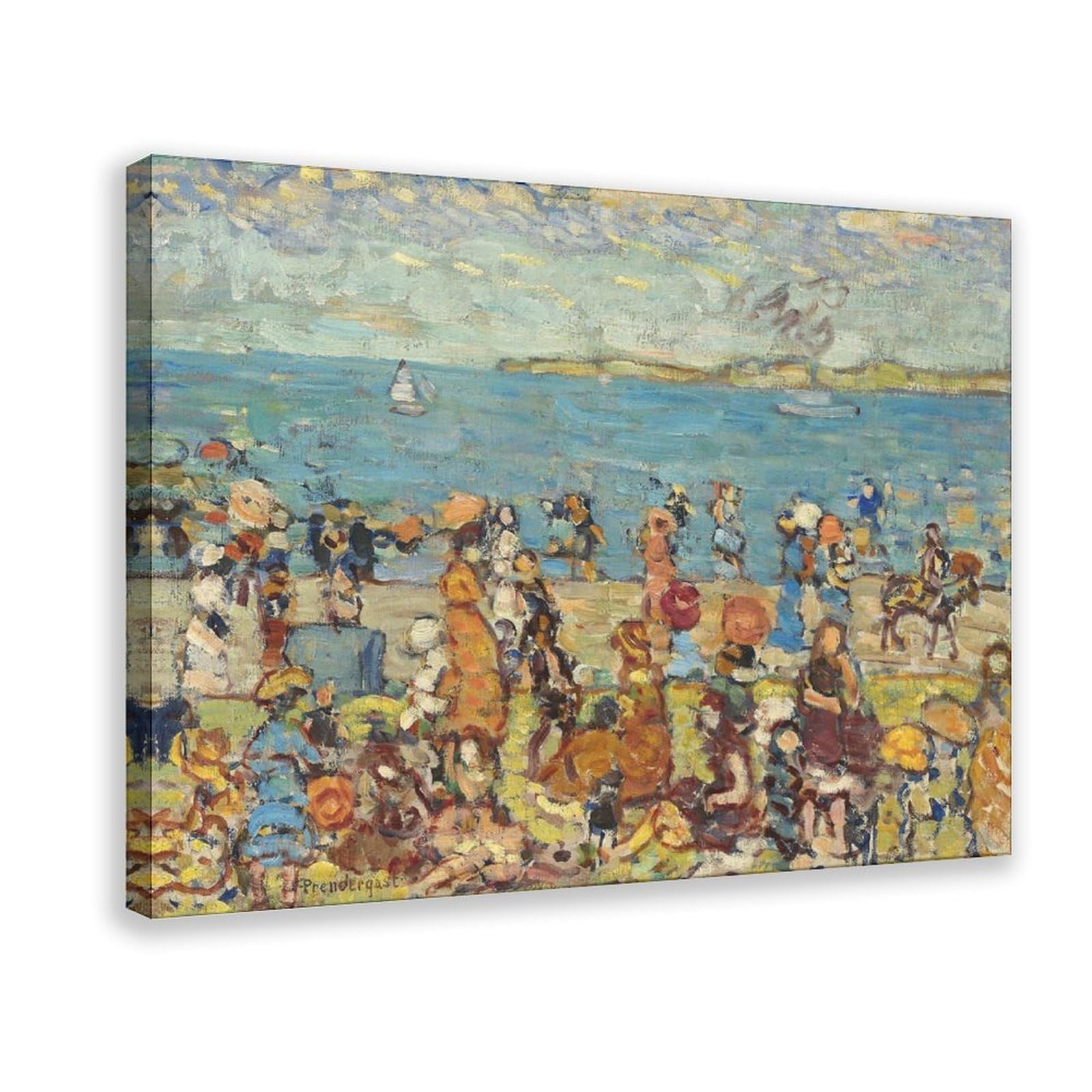 DFJyjFGJJ Maurice Prendergast,Beach Scene Canvas Posters Wall Art Bedroom Office Room Decor Gift 12" L X 18" W