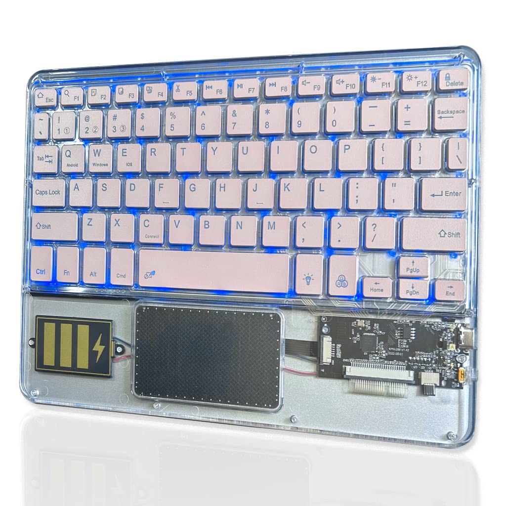 TECPHILE Universal Z33 Multi Device RGB Keyboard with Touchpad for iPad, Samsung Tab, Computer, Android, Support up to 3 Devices, Transparent Look, Wireless Bluetooth, Rechargeable (B0C4FNP3MM) Amazon Price History, Amazon Price Tracker