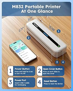 Amazon.com: Phomemo Portable Printers Wireless for Travel