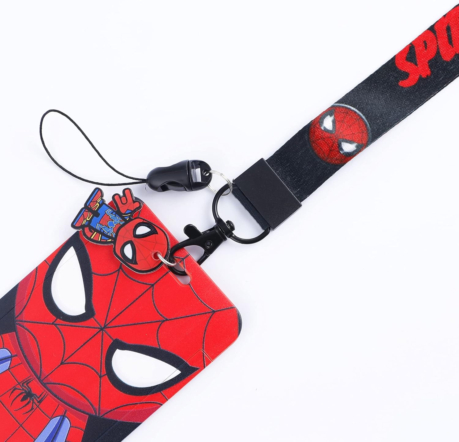 Superhero Spider Anime Lanyard with ID Card Badge Holder Classic Movie Fans Anime Wristlet Lanyards for Keys Keychain Accessories