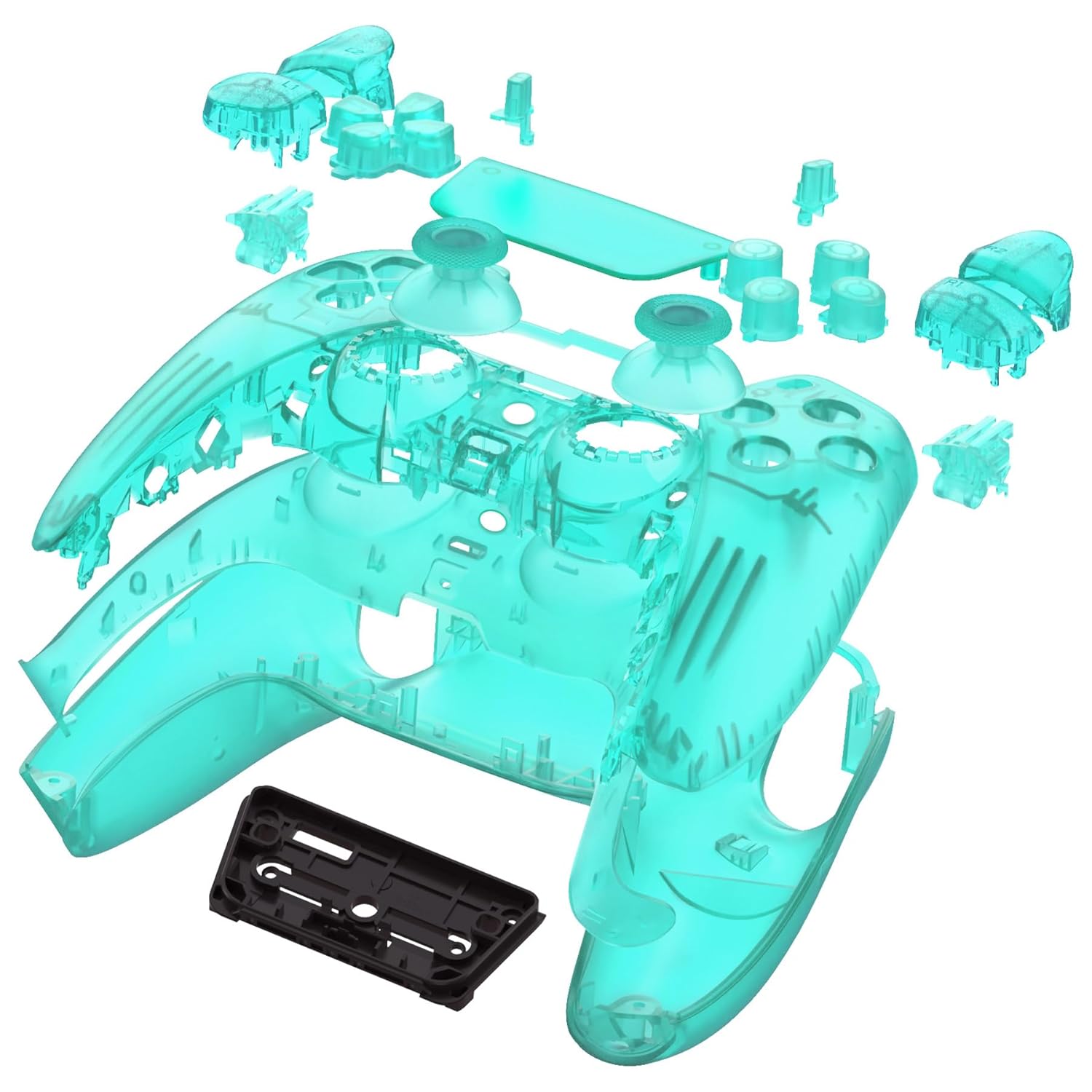 eXtremeRate Full Set Shell with Buttons Touchpad Cover, Emerald Green Custom Replacement Decorative Trim Shell Front Back Plates Compatible with p s 5 Controller BDM-010 020 - Without Controller - Image 4