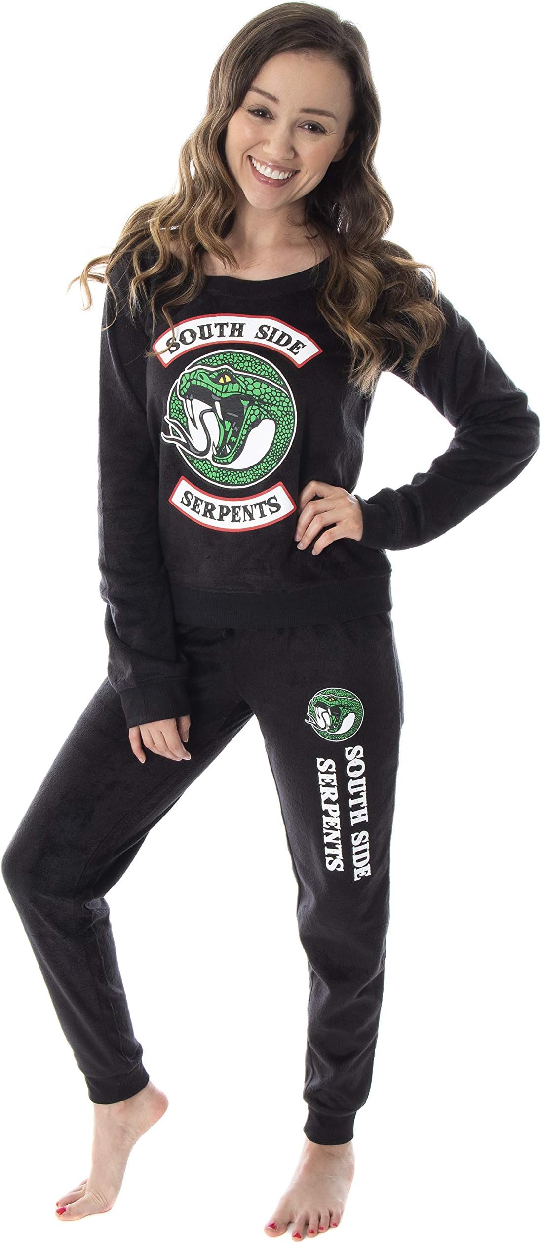 Riverdale Juniors' Southside Serpents TV Show 2 Piece Fleecy Loungewear Jogger Pants Pajama Set