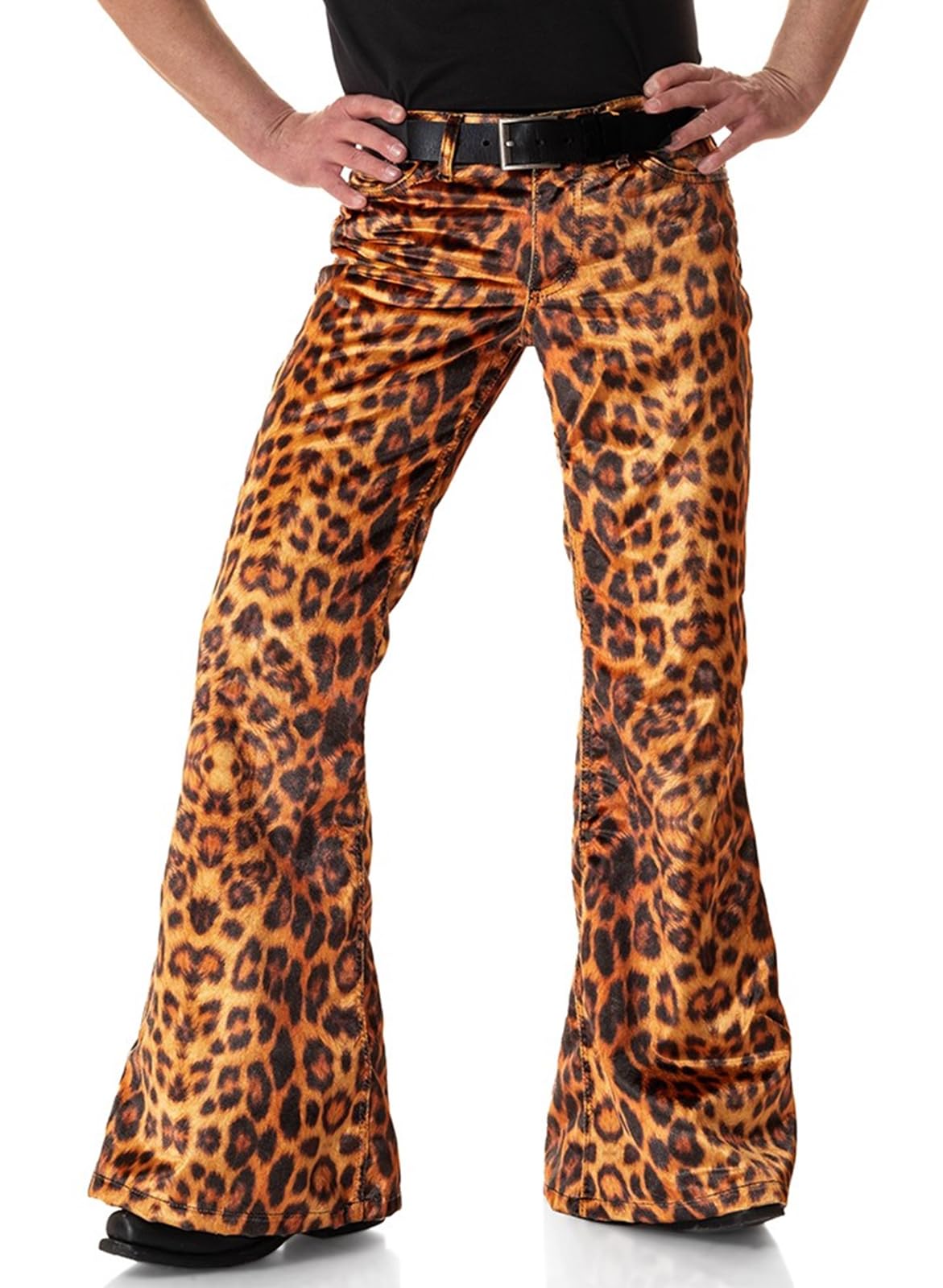 EVEDESIGN Mens Bell Bottom Velvet Pants 60s 70s Disco Outfits for Men Vintage Flared Jeans