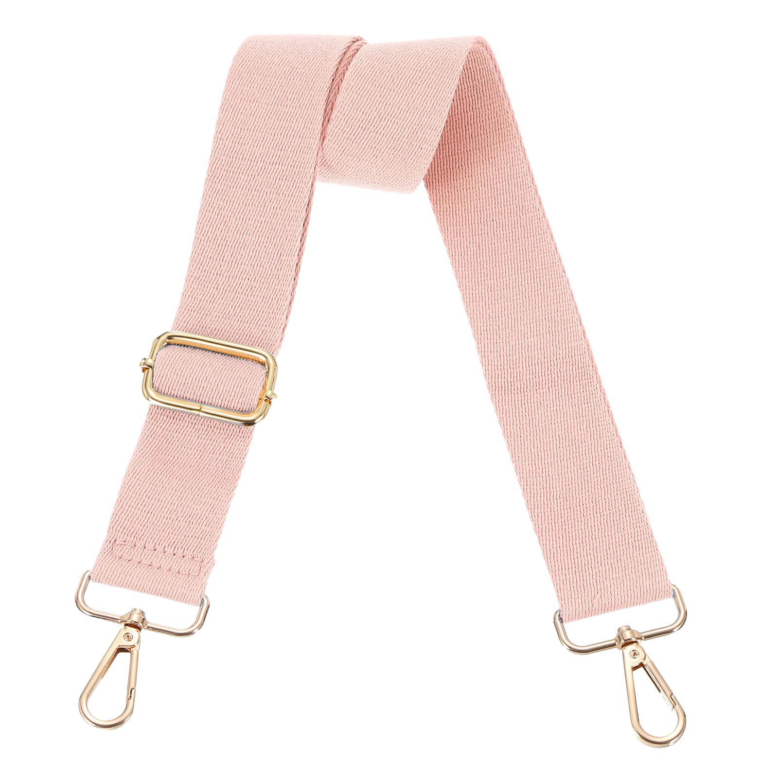 uxcell Wide Shoulder Strap, 3.8cm Adjustable Purse Strap Replacement Crossbody Strap for Shoulder Bag Handbag, Pink, Light Gold Pull Core Buckle