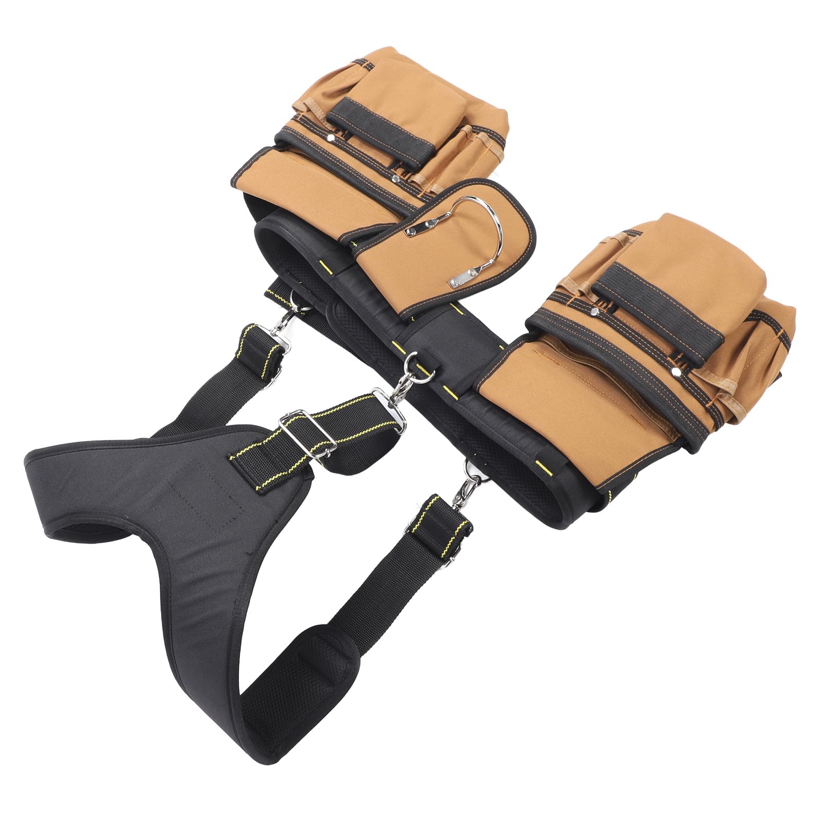 Cinturón de Herramientas de Construcción Ajustable con Bolsas Desmontables para Electricistas, Carpinteros y Fontaneros Tela Oxford 1200D
