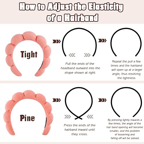 Miniatura 8 de Zkptops - Diadema de spa para lavarse la cara, esponja para el cuidado de la piel, diadema de burbujas para mujeres y niñas, accesorios